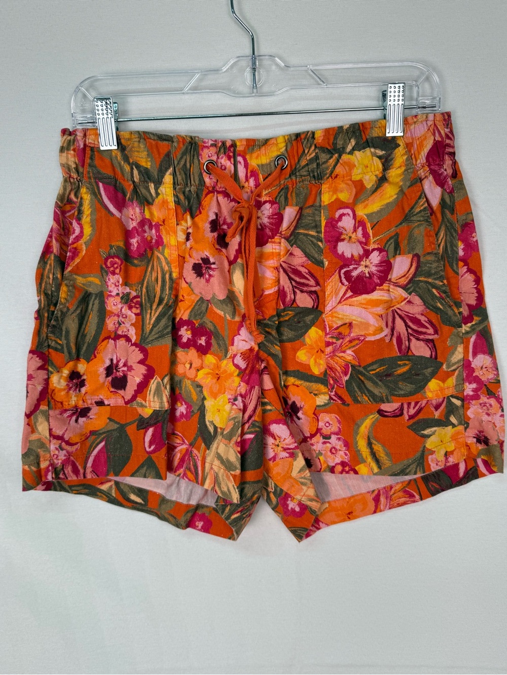 Kut from the Kloth Orange and Pink Floral Drawstring Shorts
